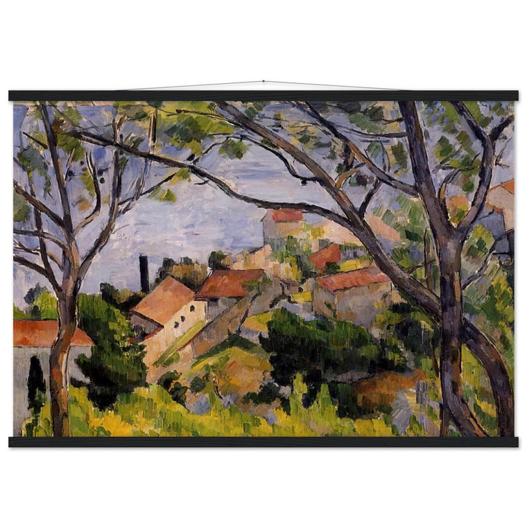 Cezanne L'Estaque View Through Trees Matte Paper Poster with Hanger
