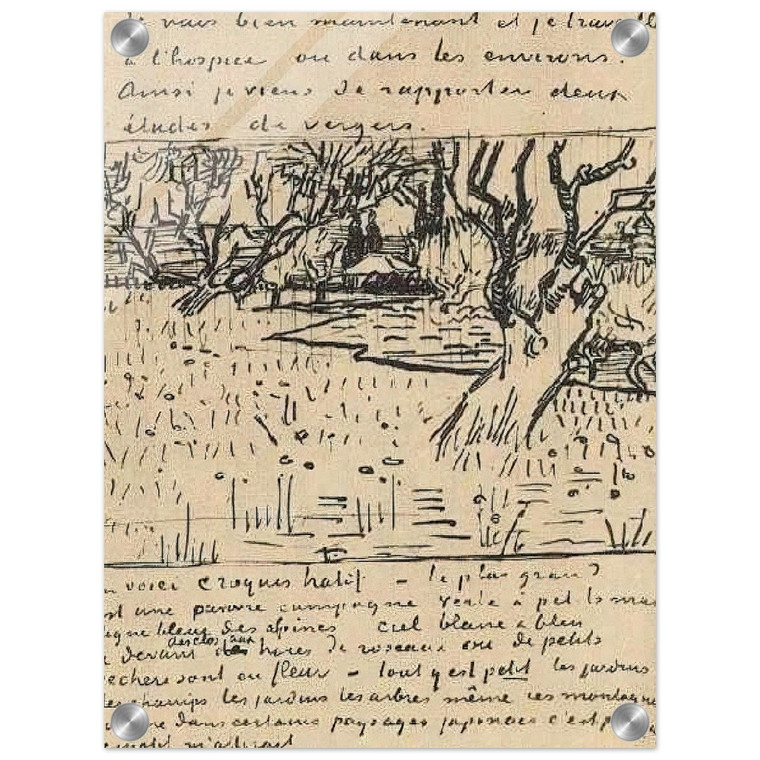 Vincent van Gogh  Orchard in Bloom with View of Arles Acrylic Print