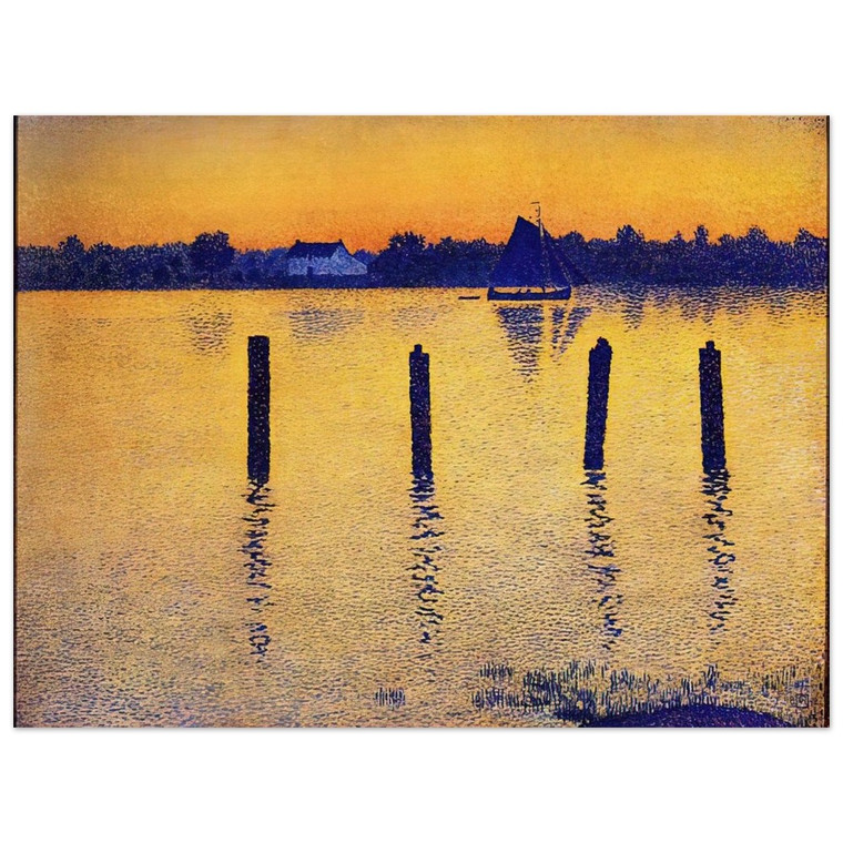 Theo van Rysselberghe  SAILBOATS ON THE RIVER SCHELDT 1892 Wood Print