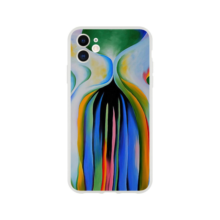 Georgia OKeeffe - Gray line with black blue and yellow Flexi case