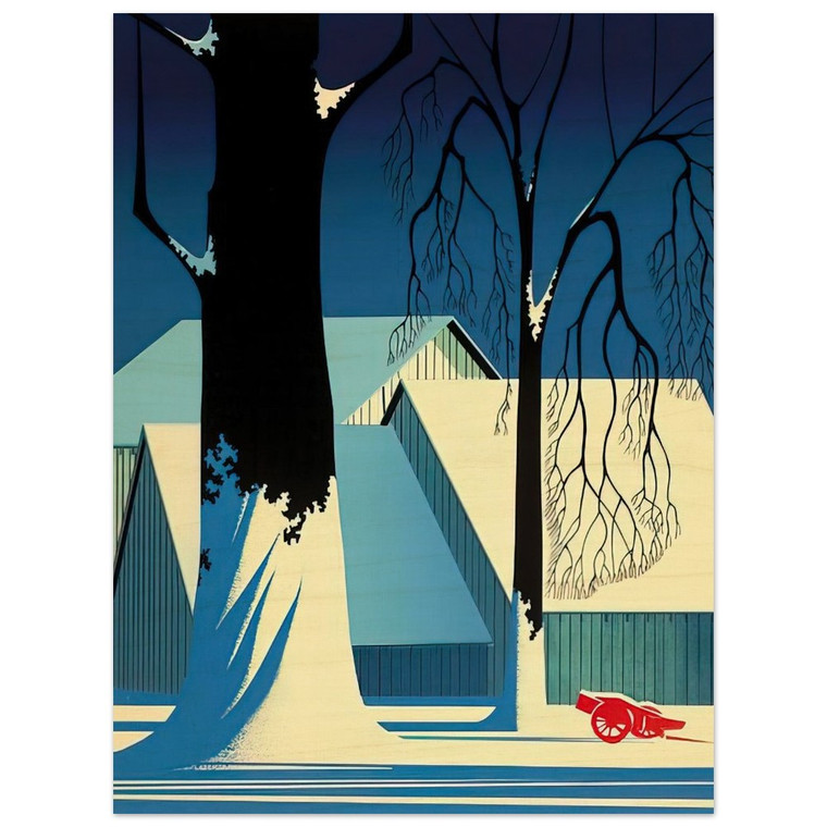 Eyvind Earle  Turquoise Wood Print