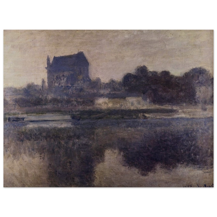 claude monet  Vernon Church in Fog Wood Print