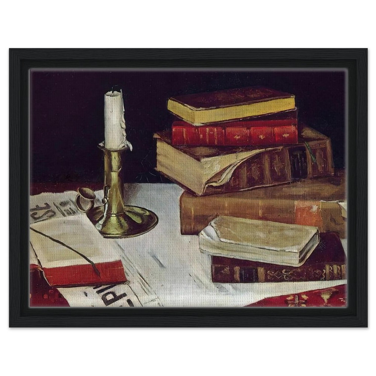 Henri Matisse  STILL LIFE WITH BOOKS AND CANDLE 1890 Framed Canvas