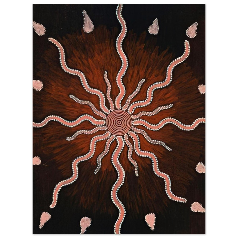 Clifford Possum Tjapaltjarri Bush Fire Dreaming Warlugulong Native Wood Print