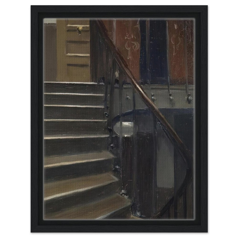 Edward Hopper  Stairway at 48 rue de Lille Paris Framed Canvas