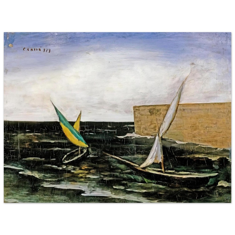 Carlo Carra  VELE NEL PORTO Aluminum Print