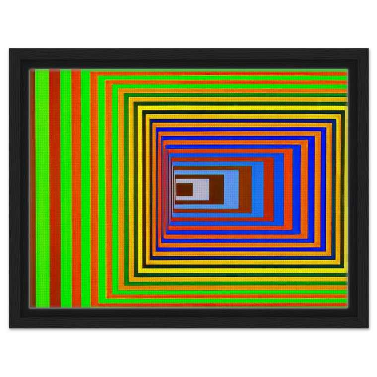 Victor Vasarely  Vonal Stri  1975 Framed Canvas