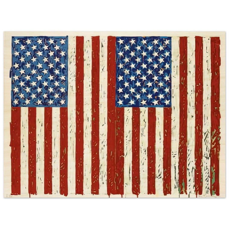 Jasper Johns  FLAGS I ULAE 128 Wood Print