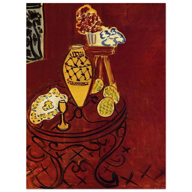 Henri Matisse  INTERIOR IN VENETIAN RED 1946 Wood Print