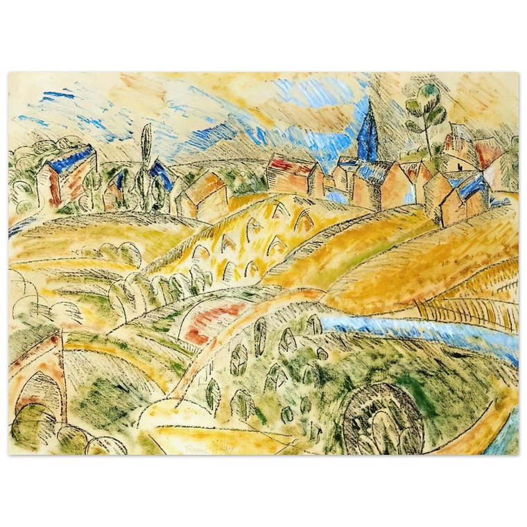 Raoul Dufy  CUBIST LANDSCAPE WITH HAYSTACKS Aluminum Print