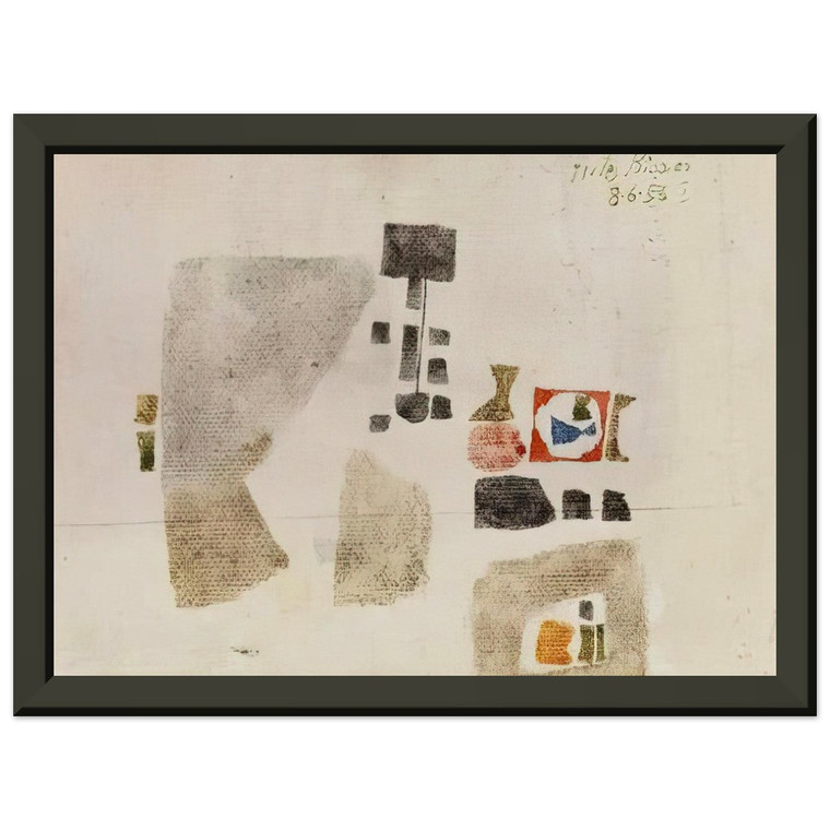 Julius Bissier  Komposition  1956 Premium Metal Framed Art Print / Poster