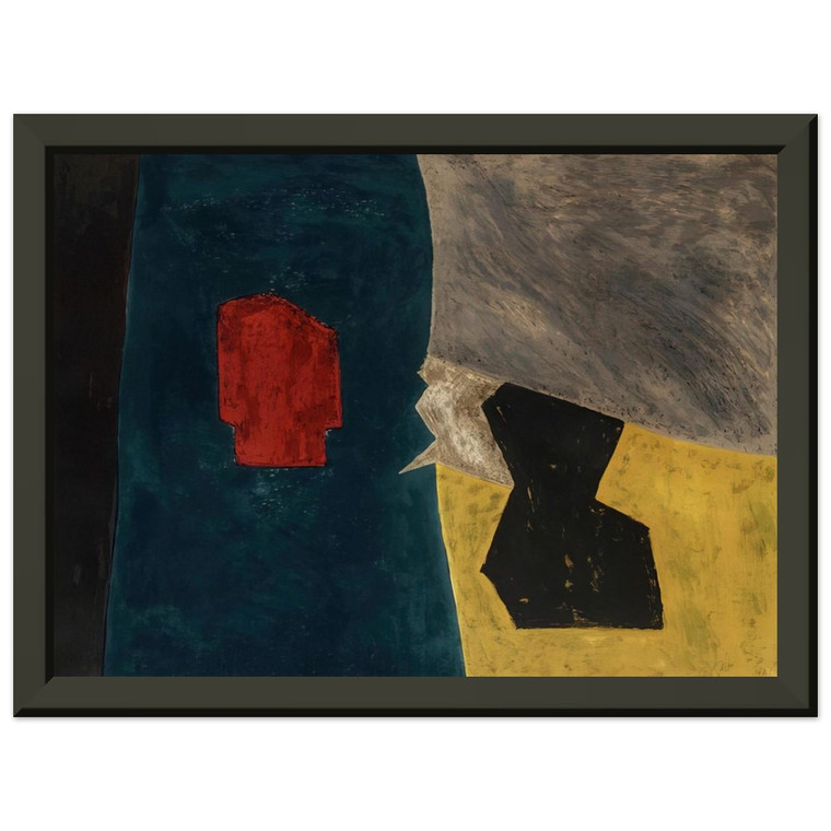 Serge Poliakoff Composition bleue jaune et grise 1958 Framed Print
