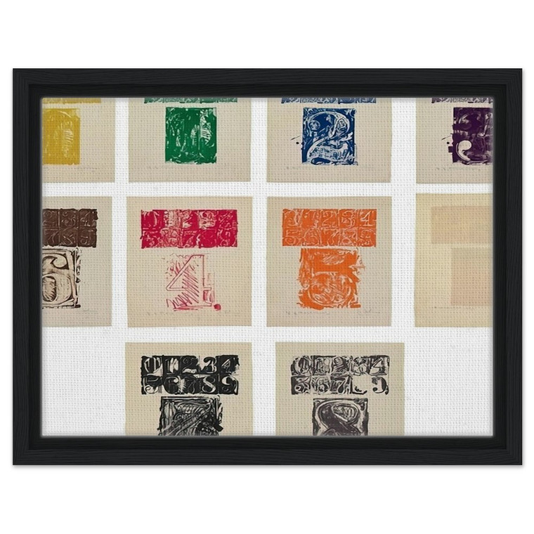 Jasper Johns  0 9 ULAE 19 1963 Framed Canvas