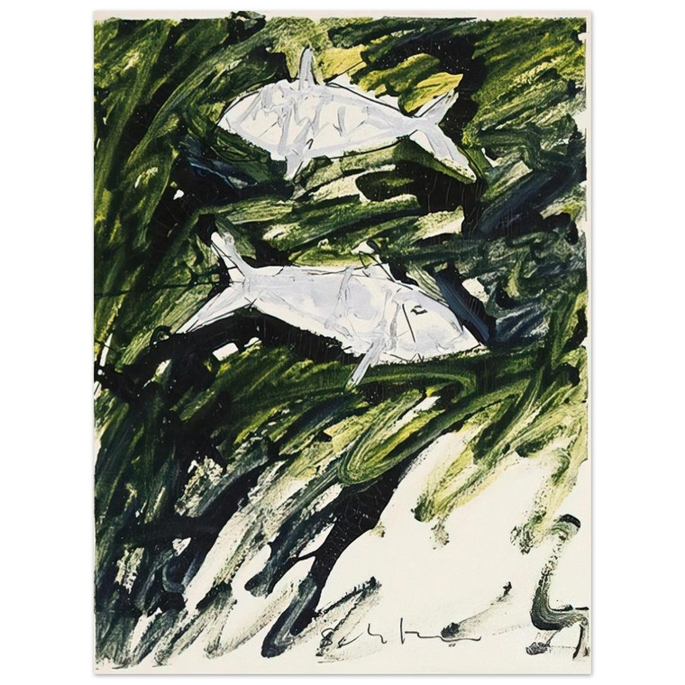 Mario Schifano  Pesci  1982 Aluminum Print