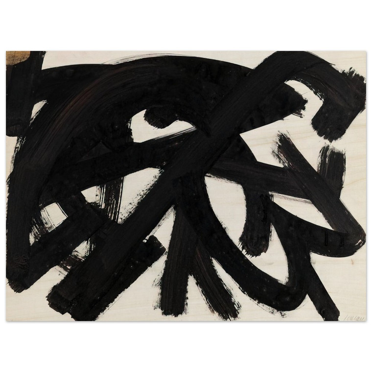 Pierre Soulages  Brou de noix sur papier 48 x 625 cm 1946  1946 Wood Print