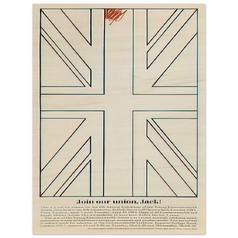 Billy Apple  Join our union Jack Young Commonwealth Artists  1962 Wood Print