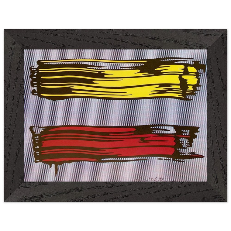 Roy Lichtenstein YELLOW AND RED BRUSHSTROKES 1966 Wooden Framed Art Print
