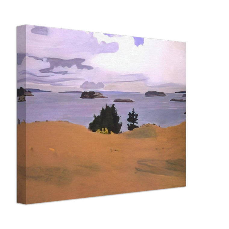 Fairfield Porter  PENOBSCOT BAY WITH YELLOW FIELD 1968 Canvas