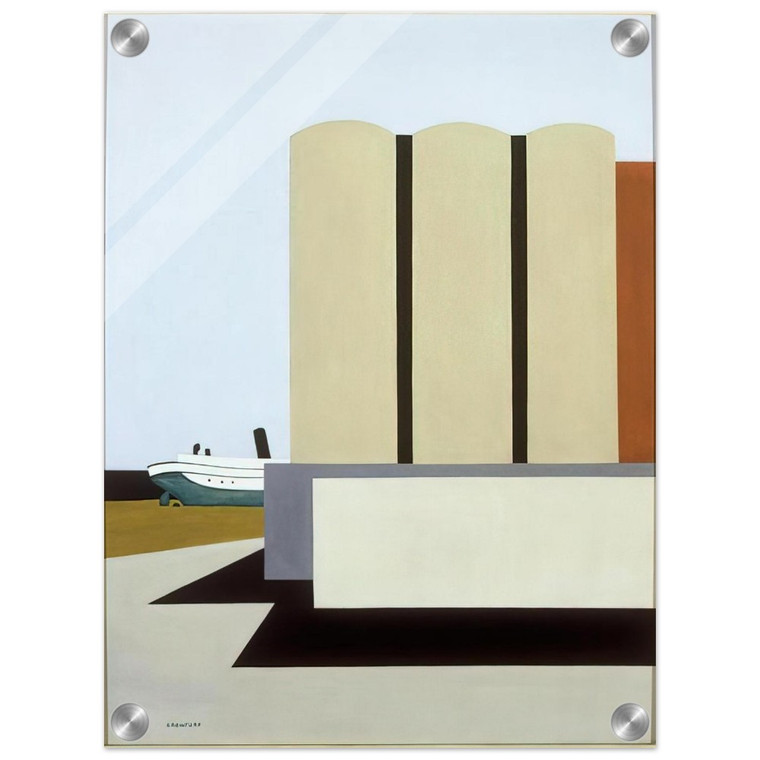 Ralston Crawford  Boat and Grain Elevators No 2  1942 Acrylic Print