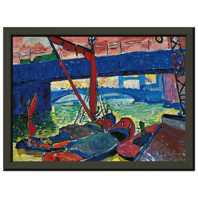Andre Derain  BARGES ON THE THAMES 1906 Premium Metal Framed Art Print / Poster