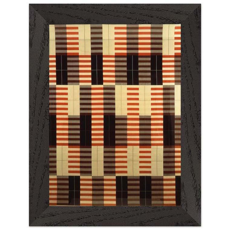Anni Albers  BLACK WHITE RED 1964 Premium Wooden Framed Art Print / Poster