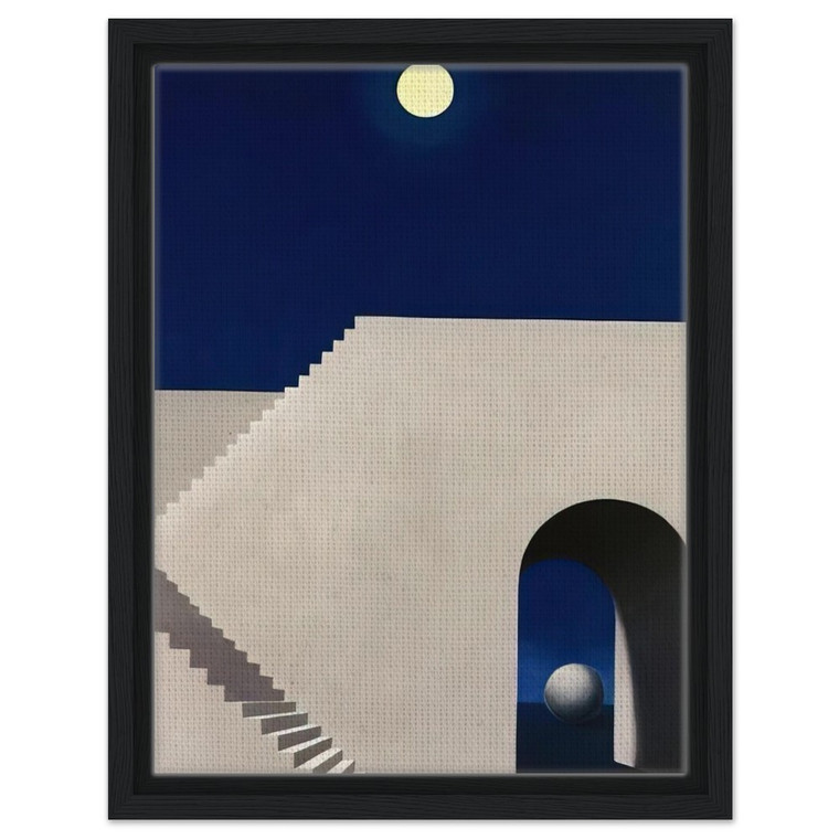Rene Magritte  ARCHITECTURE AU CLAIR DE LUNE 1956 Framed Canvas