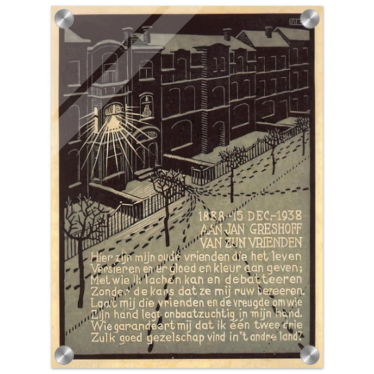 MC Escher  BIRTHDAY CARD FOR G GERSHOFF NOVEMBER 1938 1938 Acrylic Print