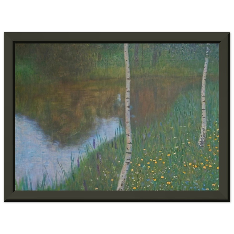 Gustav Klimt LAKESIDE WITH BIRCH TREES Premium Metal Framed Art Print / Poster