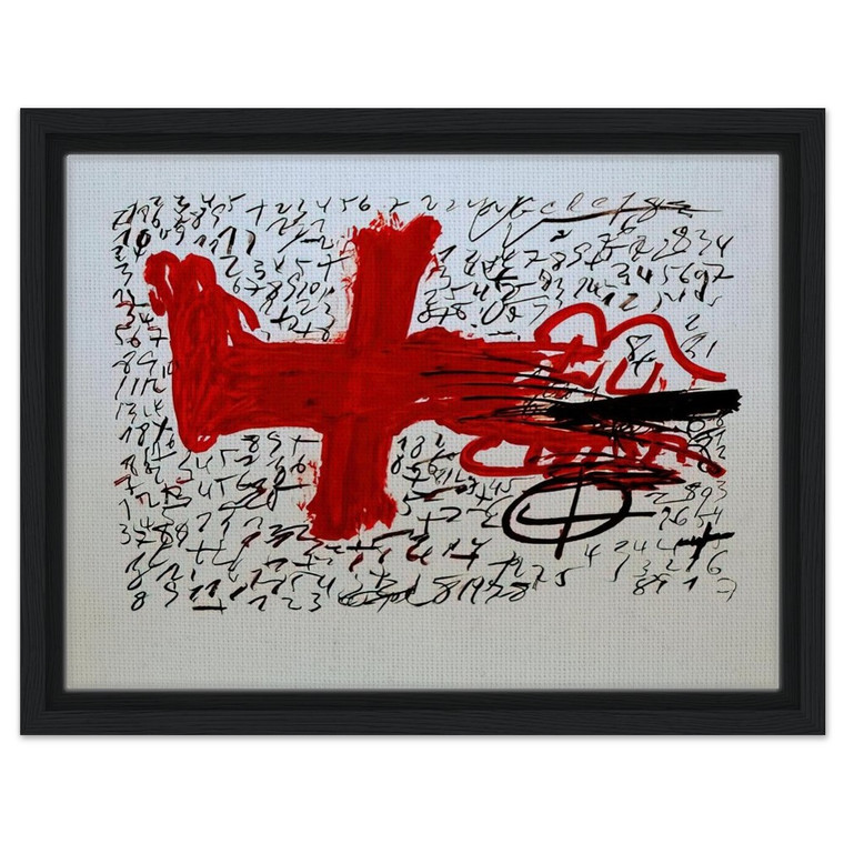 Antoni Tapies  JAMBE ET CHIFFRES 1984 Framed Canvas