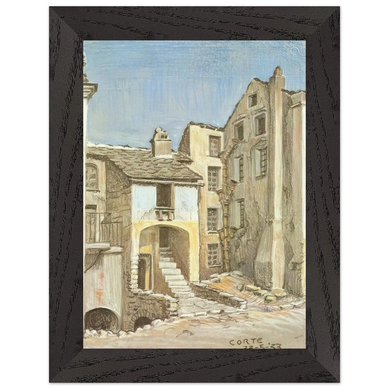 MC Escher  CORTE CORSICA Premium Wooden Framed Art Print / Poster