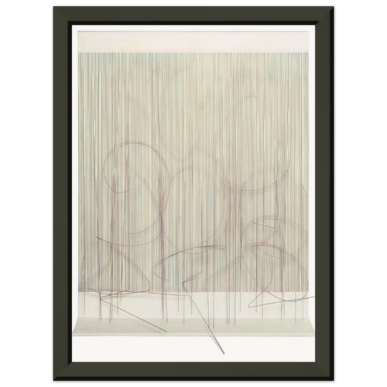 Jesus Rafael Soto  ESCRITURA ROSA PANTA Premium Metal Framed Art Print / Poster