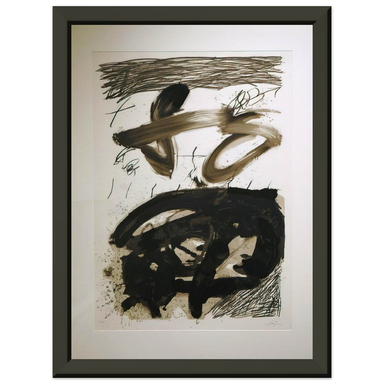 Antoni Tapies  CALLIGRAPHIQUE 1987 Premium Metal Framed Art Print / Poster