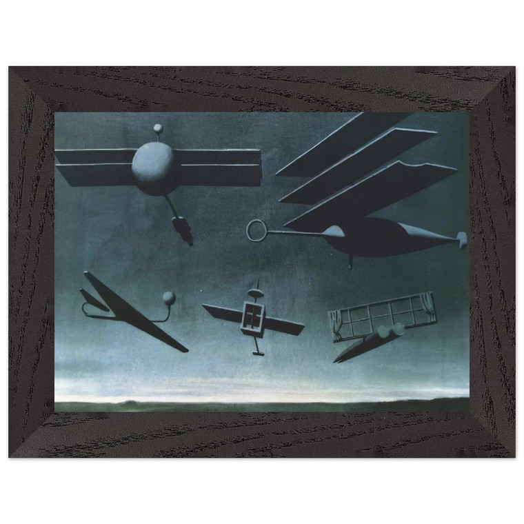 Rene Magritte  BLACK FLAG 1937 Premium Wooden Framed Art Print / Poster