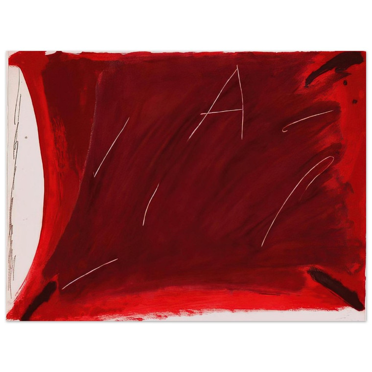 Antoni Tapies  NEGRE I ROIG V A DAMUNT VERMELL 1976 Aluminum Print