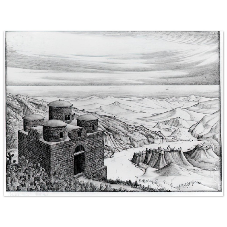 MC Escher  CATTOLICA OF STILO CALABRIA 1930 Aluminum Print