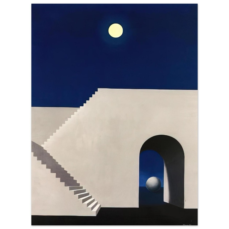 Rene Magritte  ARCHITECTURE AU CLAIR DE LUNE 1956 Aluminum Print