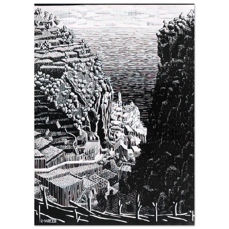 MC Escher  ATRANI COAST OF AMALFI 1 Fine Art Poster / Art Print