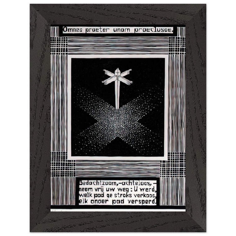 MC Escher  EMBLEMATA SIGNPOST Premium Wooden Framed Art Print / Poster