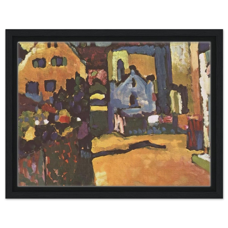 Wassily Kandinsky  GRUNGASSE IN MURNAU 1909 Framed Canvas