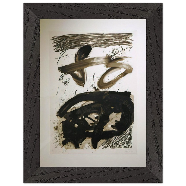 Antoni Tapies  CALLIGRAPHIQUE 1987 Premium Wooden Framed Art Print / Poster