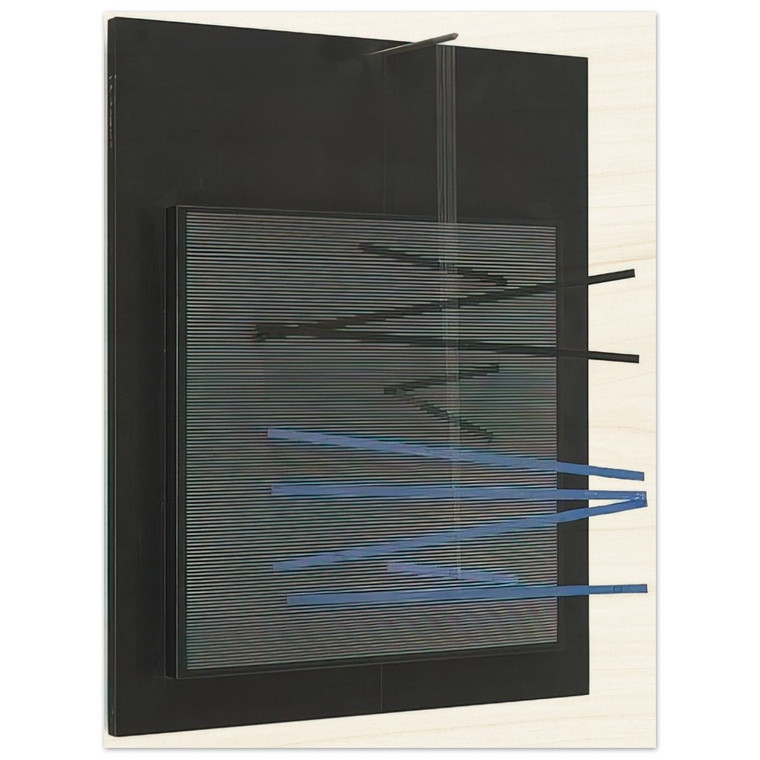 Jesus Rafael Soto  PETITE VIBRATION BRIQUE ET NOIRE 1966 Wood Print