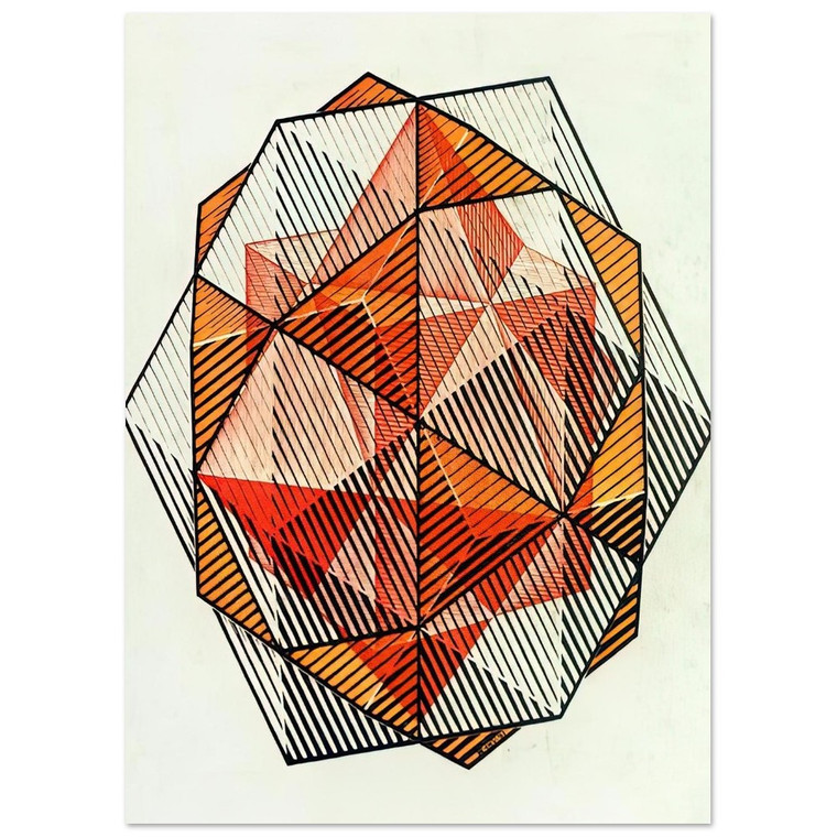 MC Escher  FOUR REGULAR SOLIDS Fine Art Poster / Art Print