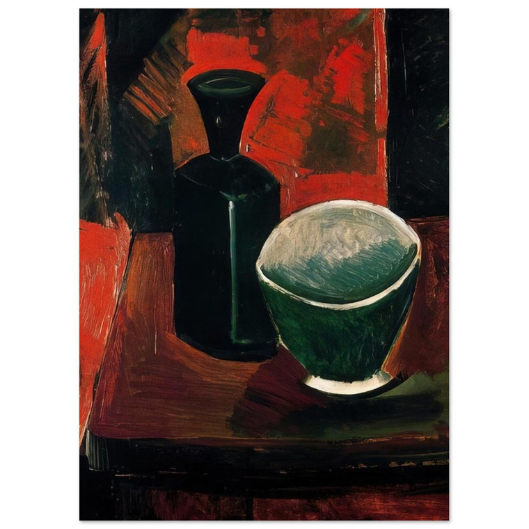 Pablo Picasso  Green Pan and Black Bottle  1908 Fine Art Poster / Art Print