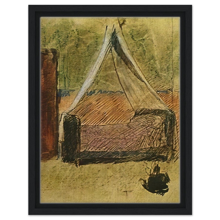 Pablo Picasso  Bed with mosquito nets Framed Canvas