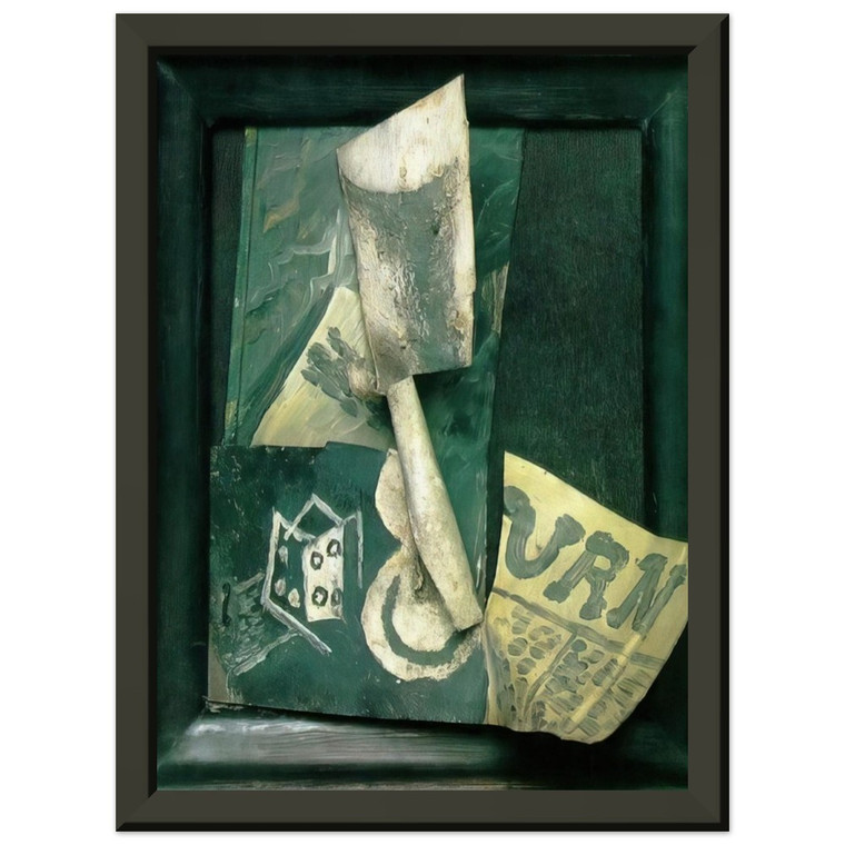 Pablo Picasso  Glass and newspaper Premium Metal Framed Art Print / Poster