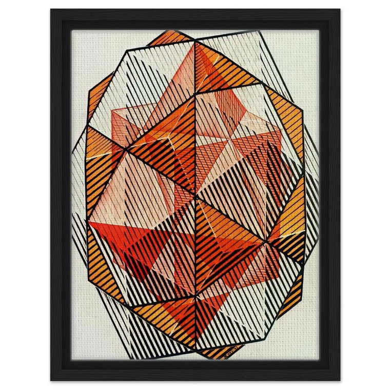 MC Escher  FOUR REGULAR SOLIDS Framed Canvas