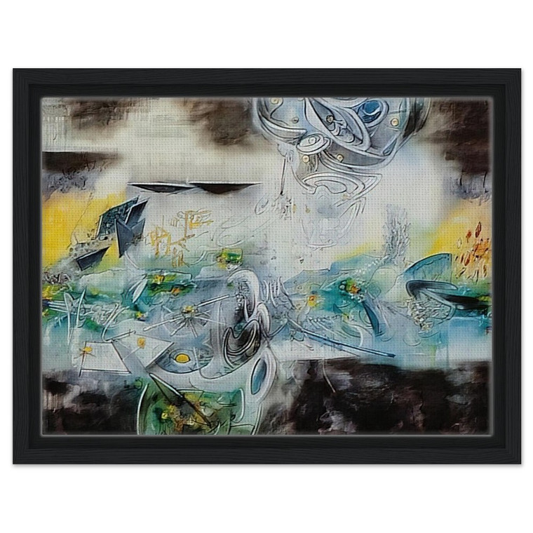 Roberto Matta  ABRIR EL CUBO Y ENCONTRAR LA VIDA Framed Canvas