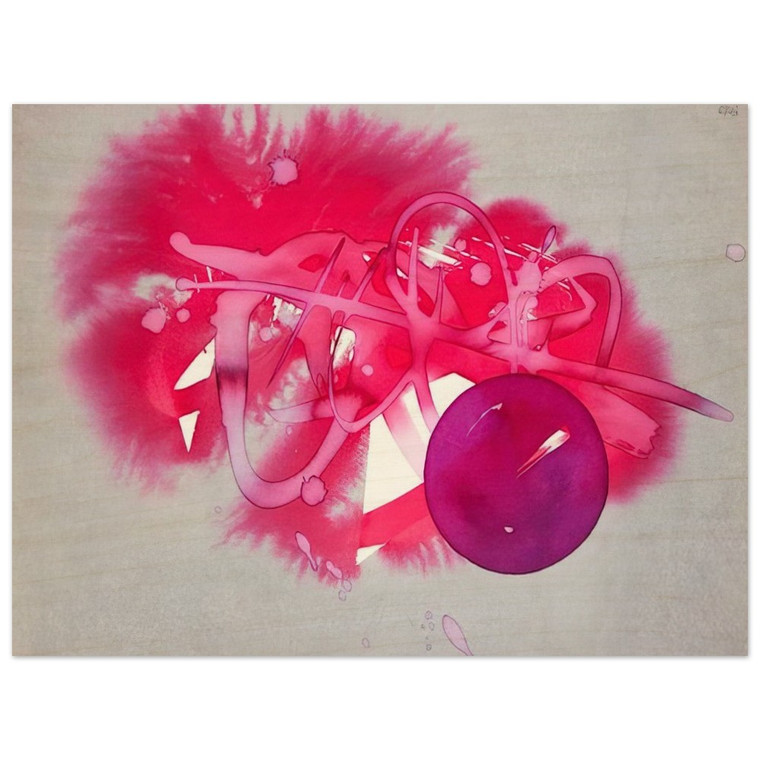 Luis Feito  UNTITLED PURPLE CIRCLE Wood Print