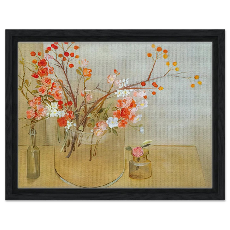 Morris Graves Winter Bouquet Quince Rose Narcissus Camellia 1977 Framed Canvas