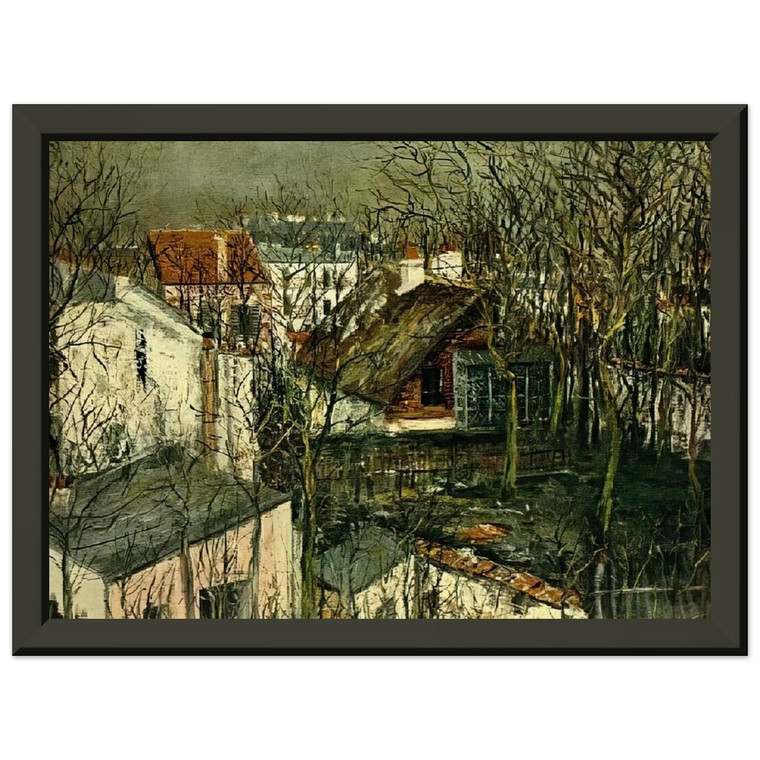 Maurice Utrillo  THE BERLIOZ HOUSE Premium Metal Framed Art Print / Poster